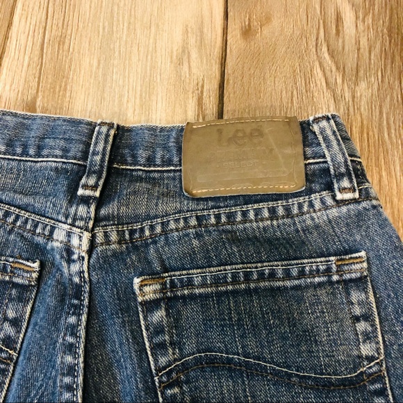 Lee Premium Select Dark Wash W/ Brown Tint Jeans Boys Sz 12 Reg Adjustable Waist - Picture 9 of 11